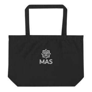 Large embroidered organic tote bag